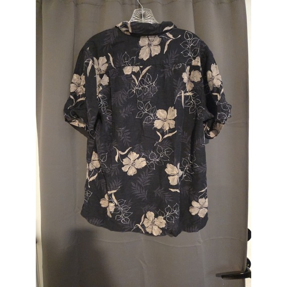 Batik Bay Hawaiian Silk Shirt, Men's Medium Floral Button Up, Tropical Vacation - Picture 2 of 8
